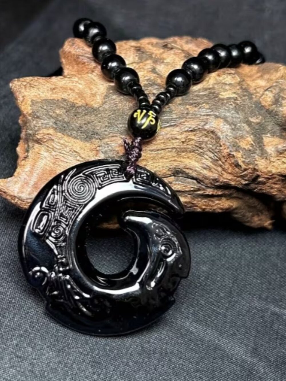 Black Obsidian Necklace Shield of Protection Balance your Aura Clarity & Style